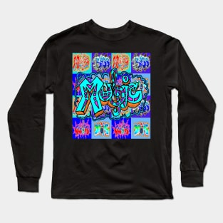 graffiti blue Music 77 Long Sleeve T-Shirt